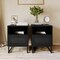 Merrick Lane Burkett Set of 2 Mid-Century Modern Wooden Bed Side Tables/Nightstands with Drawer and Shelf